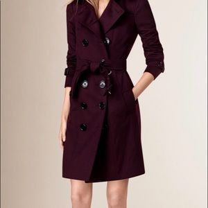 Burberry wool trench in plum